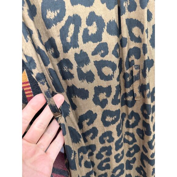 Banana Republic Animal Print Maxi Dress Small Cheetah Leopard Africa Mob Luxe - Picture 7 of 8